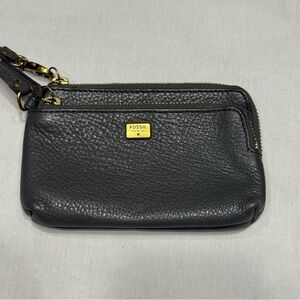 Fossil Wristlet Grey Leather